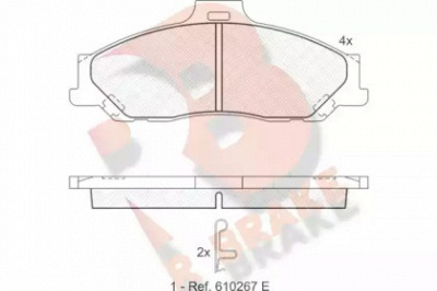 R BRAKE rb1580 -  Комплект тормозных колодок, дисковый тормоз